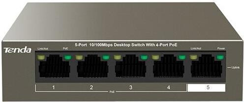 Коммутатор TENDA 5PORT TEF1105P-4-63W