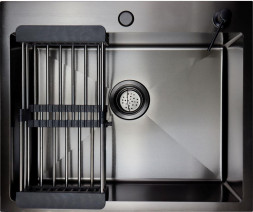 Мойка GOLDEN FOX 17759 Мойка премиум нерж.сталь 3мм 600*500 с сифоном, дозатором, коландером Графит