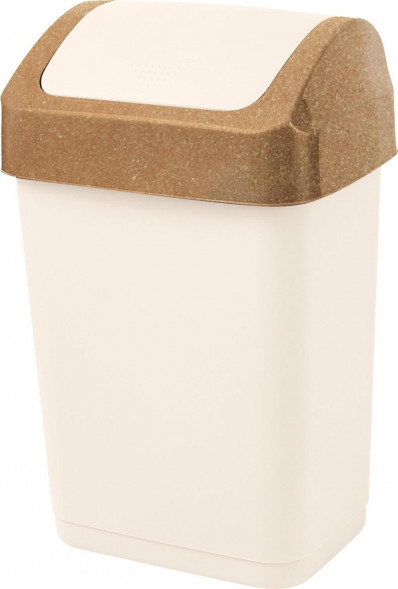 Контейнер SPIN&amp;CLEAN SC480311000 Wood для мусора 12л с крышкой-маятником, сливочный/бук SPIN&amp;CLEAN SC480311000 Wood для мусора 12л с крышкой-маятником, сливочный/бук