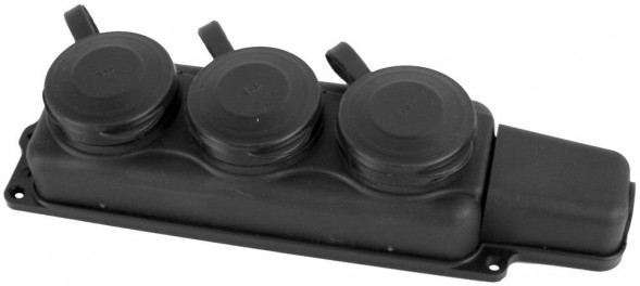 Колодка штепсельная VOLSTEN (14436) Sb1-M3Z Black, колодка штепсельная IP54 3 мест Черная с землей