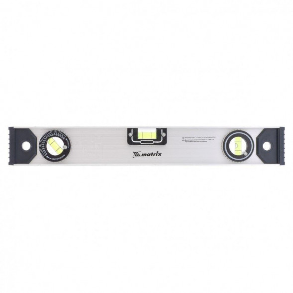 Уровень MATRIX Уровень алюминиевый &quot;Рельс&quot;, 400 мм, 3 глазка (1 поворотный) 34020