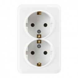 Розетка SMARTBUY (SBE-03w-16-S2-Z) Юпитер, 2-местная, белый