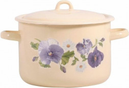 Кастрюля ЛЫСЬВА 16141/4КмЭ/Э Анютины глазки эмал 4,3л