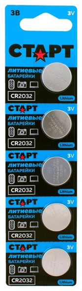 Батарейка СТАРТ CR2032 - BL5 100/2000 СТАРТ (17351) CR2032 - BL5