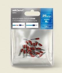 Наконечник-гильза DUWI 26675 4 Наконечник-гильза Е1008 1мм2 с изолированным фланцем