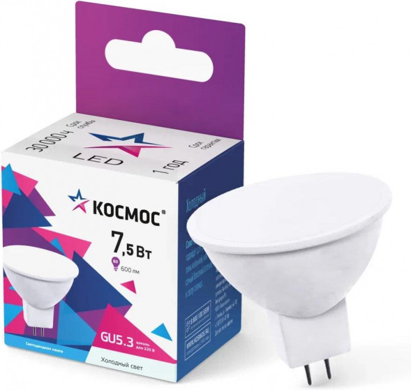 Лампа КОСМОС LKECLED7.5WJCDRC65