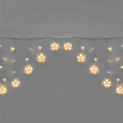 Гирлянда NEON-NIGHT (255-076) Гирлянда светодиодная Арка со звездами 2,5х1,2м, 136LED ТЕПЛЫЙ БЕЛЫЙ, прозрачный ПВХ, IP20, свечение с динамикой, 230В, не соедин