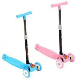 Самокат 3-х колесный SILAPRO Самокат 3-х колесный, складной, 56х21х58-62-66-70см, ПВХ колеса d11см, до 30кг, металл,пласт (131-085)