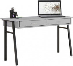 Детская мебель POLINI Стол письменный kids Aviv 1450 с 2 ящиками и металлическими опорами серый (3 кор.)
