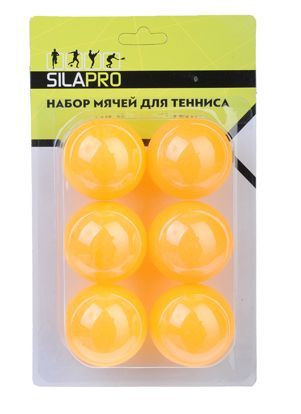 Теннис настольный SILAPRO Набор мячей для тенниса 6шт, целлулоид 132-005