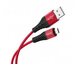 Дата-кабель microUSB HOCO (6931474710550) X38 USB (m)-microUSB (m) 1.0м - красный