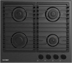 Нез.вар.панель газовая NORDEN ANTIQUE 64G MIX FFD тёмная нержавеющая сталь (DARK INOX)