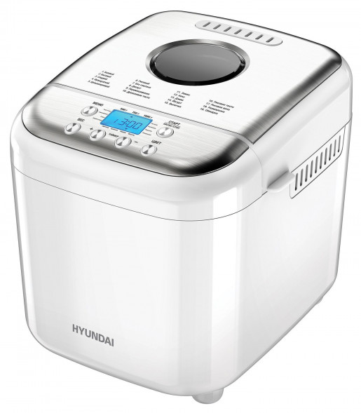 Хлебопечь HYUNDAI HYBM-3086 600Вт белый/серебристый