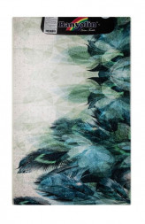 Коврик для ванны/туалета САНАКС 00838 Коврик дизайнерский, зелёные перья одинарный 550 х 900 мм