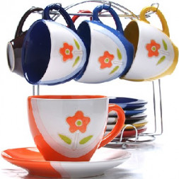 Чайные сервизы на Подставке LORAINE LR 27326 чайный сервиз 13пр 220мл керам.нерж