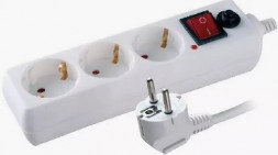 Сетевой фильтр VOLSTEN (12303) SP 3x3 (3 гн. 3 м., 10А, 2200 Вт.)
