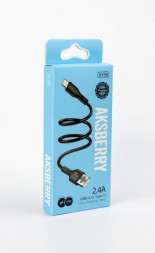 Кабель AKSBERRY (6972969383231) X155 для Type-C 1м 24A (черный)