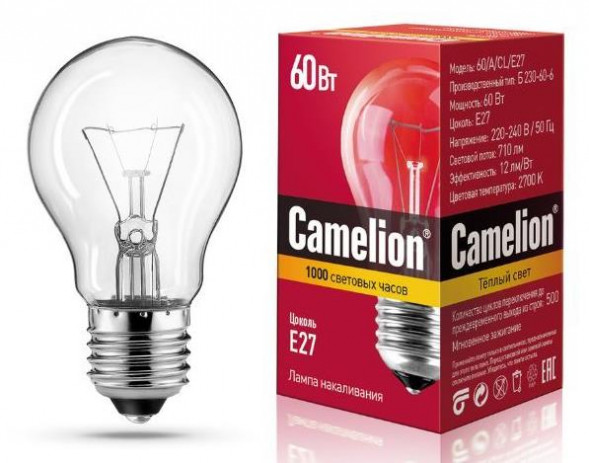 Лампа CAMELION (7277) 60/A/CL/E27