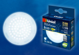 ЛАМПЫ СВЕТОДИОДНЫЕ (GX53, GX70) UNIEL (UL-00005311) LED-GX53-6W/6500K/GX53/FR PLZ01WH