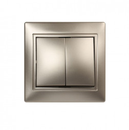 выключатель SMARTBUY (SBE-01c-10-SW2-0-c) Венера, 2-клавишный,шампань