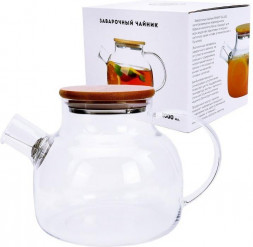 Заварочный чайник ND PLAY 306653 Заварочный чайник с бамбуковой крышкой в подарочной упаковке, 1000 мл, стекло
