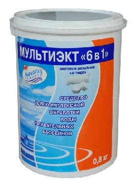 Химия для бассейна МАРКОПУЛ КЕМИКЛС МУЛЬТИЭКТ 6в1 картриджи, 0.8кг ( 12 шт) ХИМ18