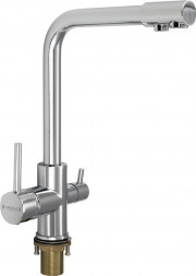 Смеситель для кухни MAGNUS 8249 Смеситель кухонный, ХРОМ, шаровый, с двойным выпуском воды для фильтра, материал латунь