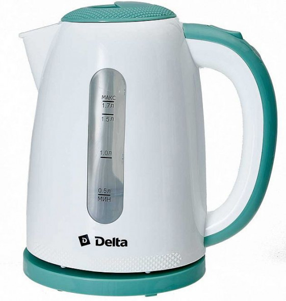 Чайник DELTA DL-1106 белый с мятным