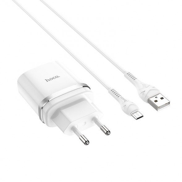 Сетевое ЗУ HOCO (6931474716286) C12Qm QC3.0 White + кабель MICRO USB