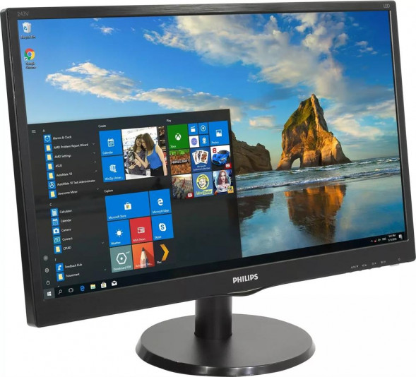 Монитор PHILIPS 23.6&quot; 243V5QHABA (00/01) черный {MVA 1920x1080 8ms 178/178 250cd 10M: 1 D-Sub DVI HDMI 2x2W}