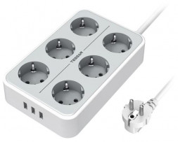 Сетевой фильтр TESSAN TS-303 серый