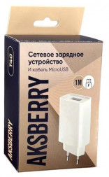 СЗУ AKSBERRY (6900221570013) T40 1USB 24A + MicroUSB (белый)