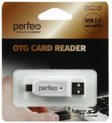 Карт-ридер PERFEO (PF_4252) CARD READER (PF-VI-O004 MULTI) белый