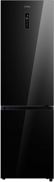Холодильник KORTING KNFC 62029 GN 360л черное стекло