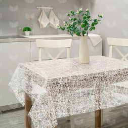 Скатерть РЫЖИЙ КОТ Скатерть ПВХ Паутинка коллекция Ажур размер 110х132 см (106449)