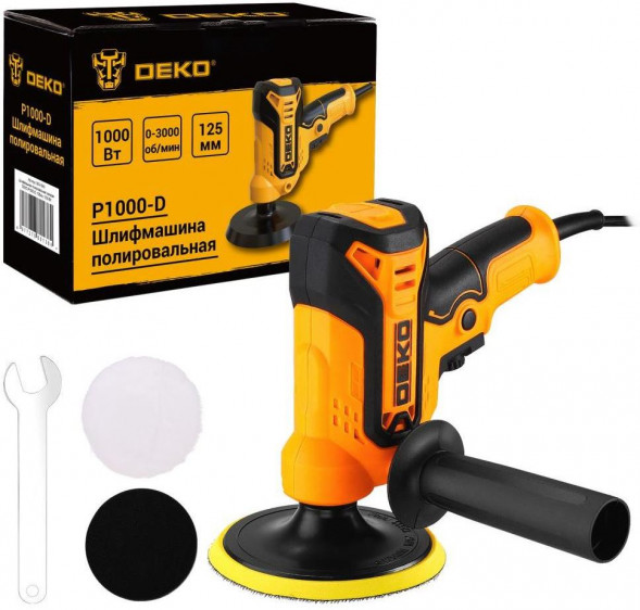 Шлифмашина полировальная сетевая DEKO P1000-D, 125мм, 1000 Вт