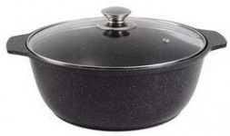 Жаровня KUKMARA жмт32а а/пр литая 3,0л стекл/кр Темный мрамор