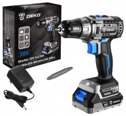 Дрель-шуруповерт DEKO Sharker 20V, 20В, 1*3.0Ач 063-4037