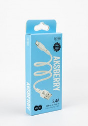 Кабель AKSBERRY (6972969383248) X155 для Type-C 1м 24A (белый)