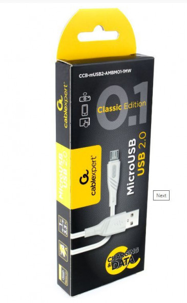Кабель GEMBIRD/Cablexpert (17915) CB-mUSB2-AMBMO2- CLASSIC 0.2 - 1.0 м - черный