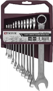 THORVIK CWS0012 Набор ключей гаечных комбинированных на держателе, 6-22 мм, 12 предметов