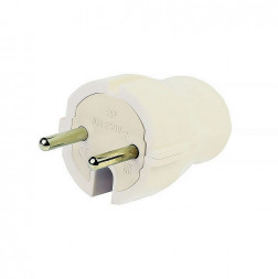 вилка SMARTBUY (SBE-10-P04-w) Вилка прямая без заземления белая 10А 250В