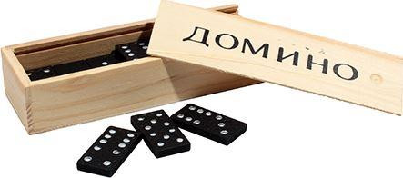 Игрушка РЫЖИЙ КОТ Домино (пластиковые фишки) в деревянной коробке 14x5 см (Арт. P00070)