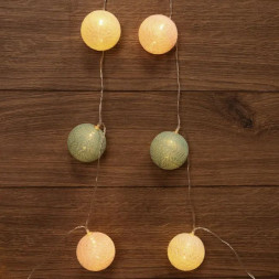 Гирлянда NEON-NIGHT (303-078) ТАЙСКИЕ ФОНАРИКИ &quot;ПЕРЛАМУТР&quot; 3.5 М, 20 LED, ПР-Й ПВХ, ТЕПЛЫЙ БЕЛЫЙ