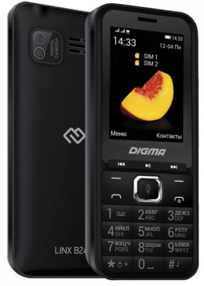 Телефон мобильный DIGMA Linx B241 32Mb Black (LT2073PM)