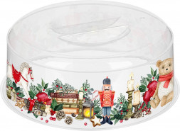 Емкость для сыпучих продуктов HOMVER Крышка для СВЧ D250мм с декором "Игрушки" (бесцветный) 223138501/00