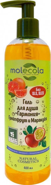 Гель для душа MOLECOLA Гель для душа Гармония Грейпфрут и Маракуйя 400 мл, 9455