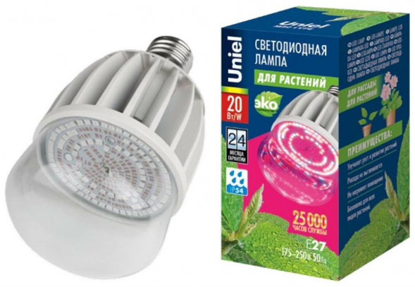 Лампа декоративная светодиодная UNIEL (11098) LED-M80-20W/SP/E27/CL ALS55WH
