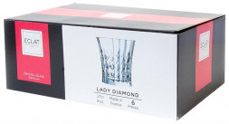 Набор стаканов CRISTAL DARQUES L9747 Набор стаканов ЛЕДИ ДАЙМОНД 270мл низкий 6шт