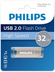 Флеш накопитель PHILIPS IRON 2.0 32Gb серебристый (FM32FD150B/97)